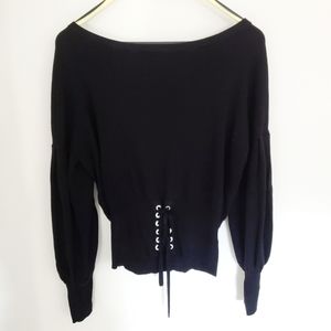 Express | lace-up corset sweater